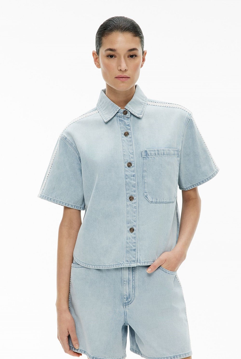 Stitch Detail Denim Shirt