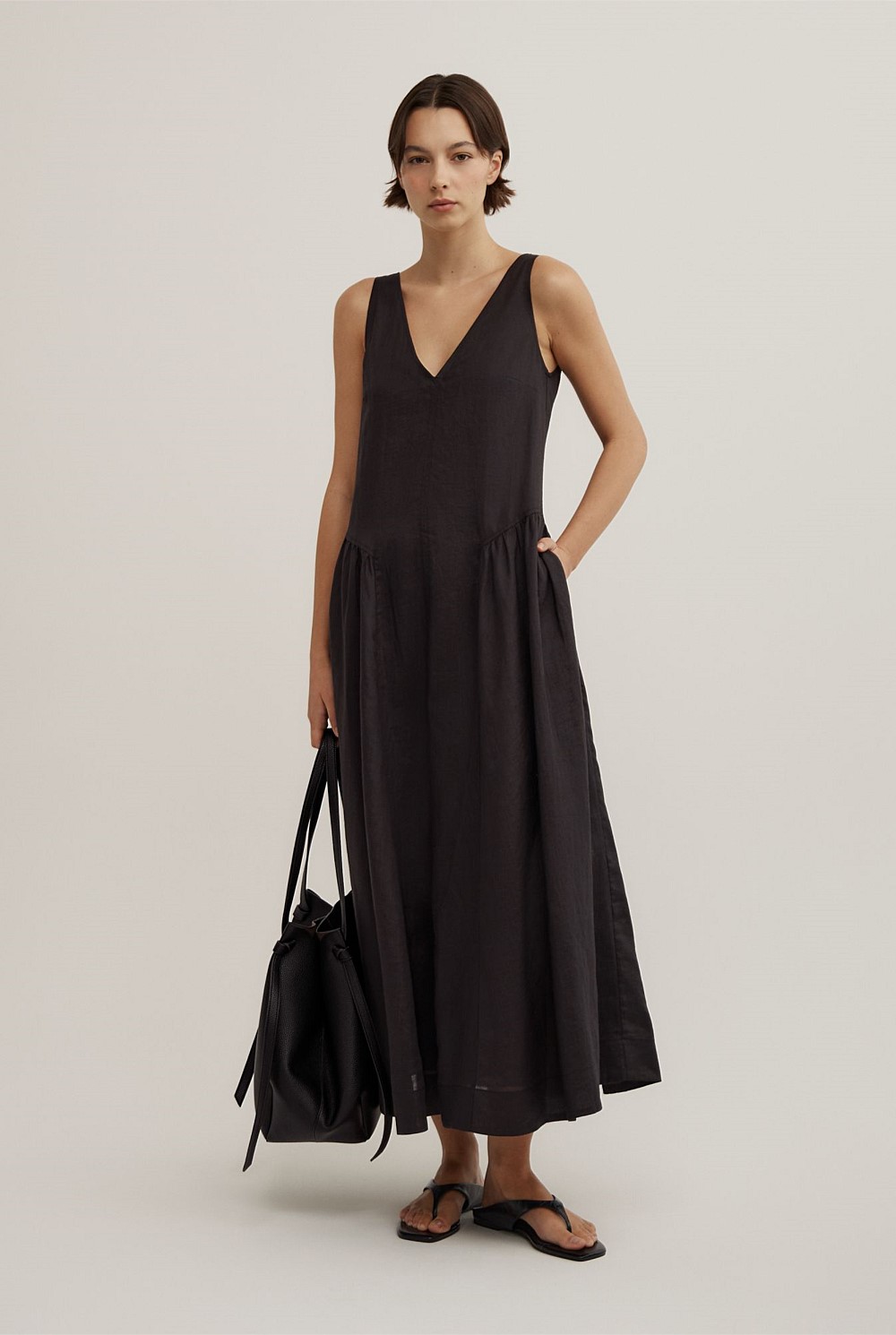 Maxi Panel Gather Dress