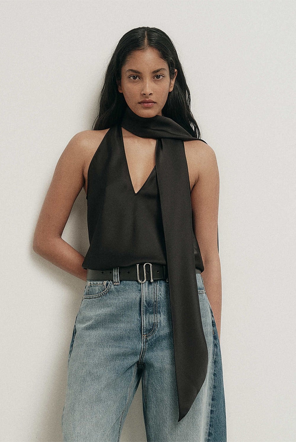 V-Neck Scarf Top