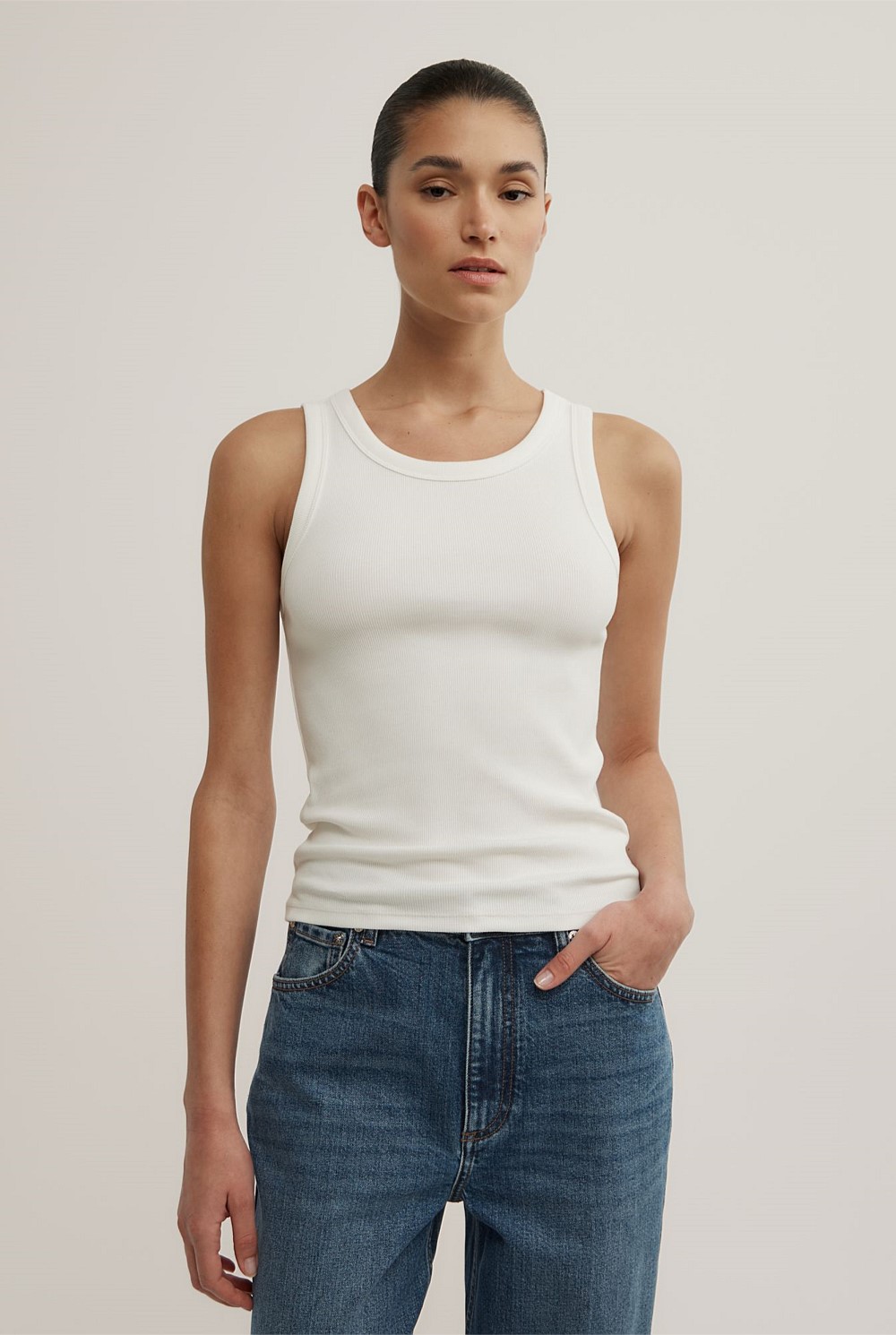 Seam Detail Rib Tank Top