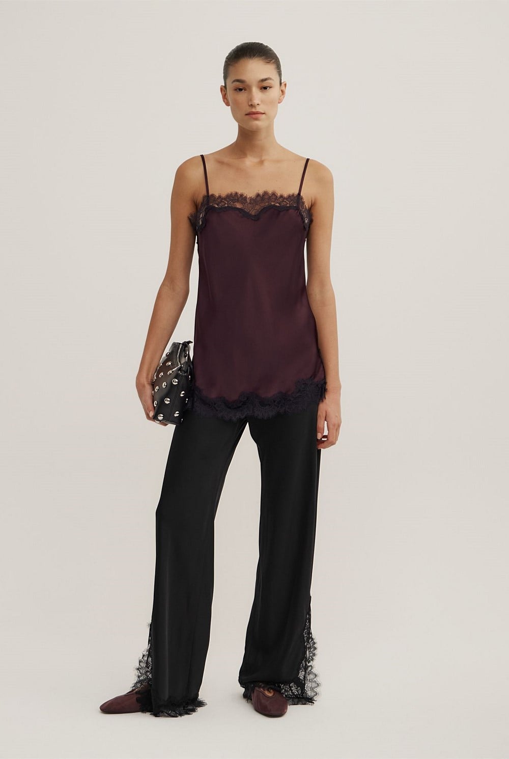 Lace Trim Bias Pants