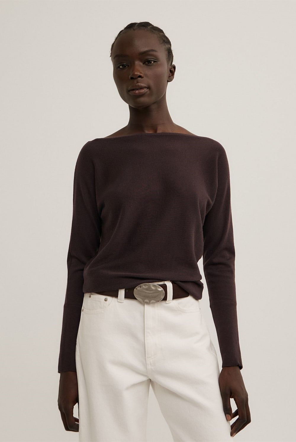 Merino Boat Neck Knit