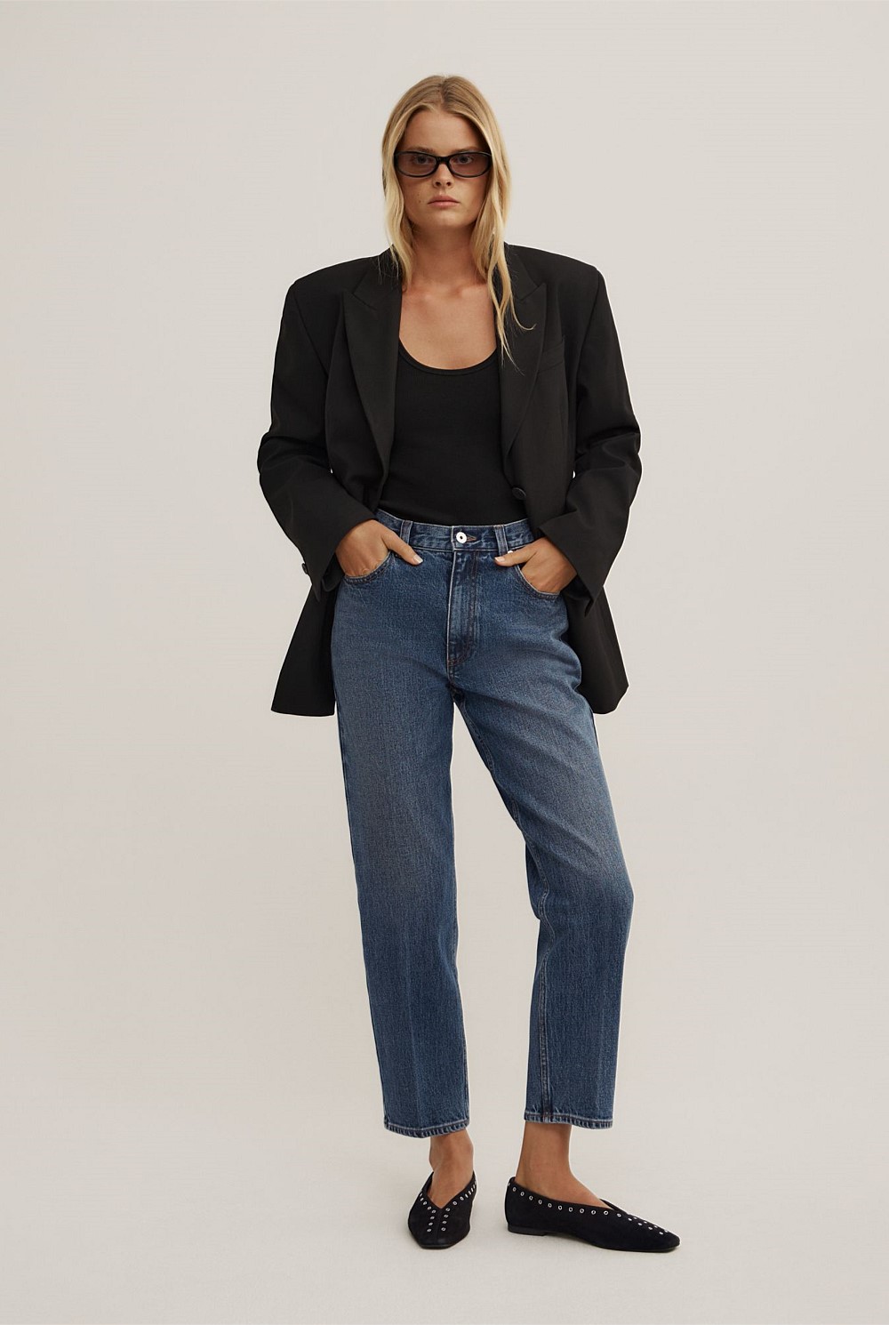 Crease Front Crop Jeans