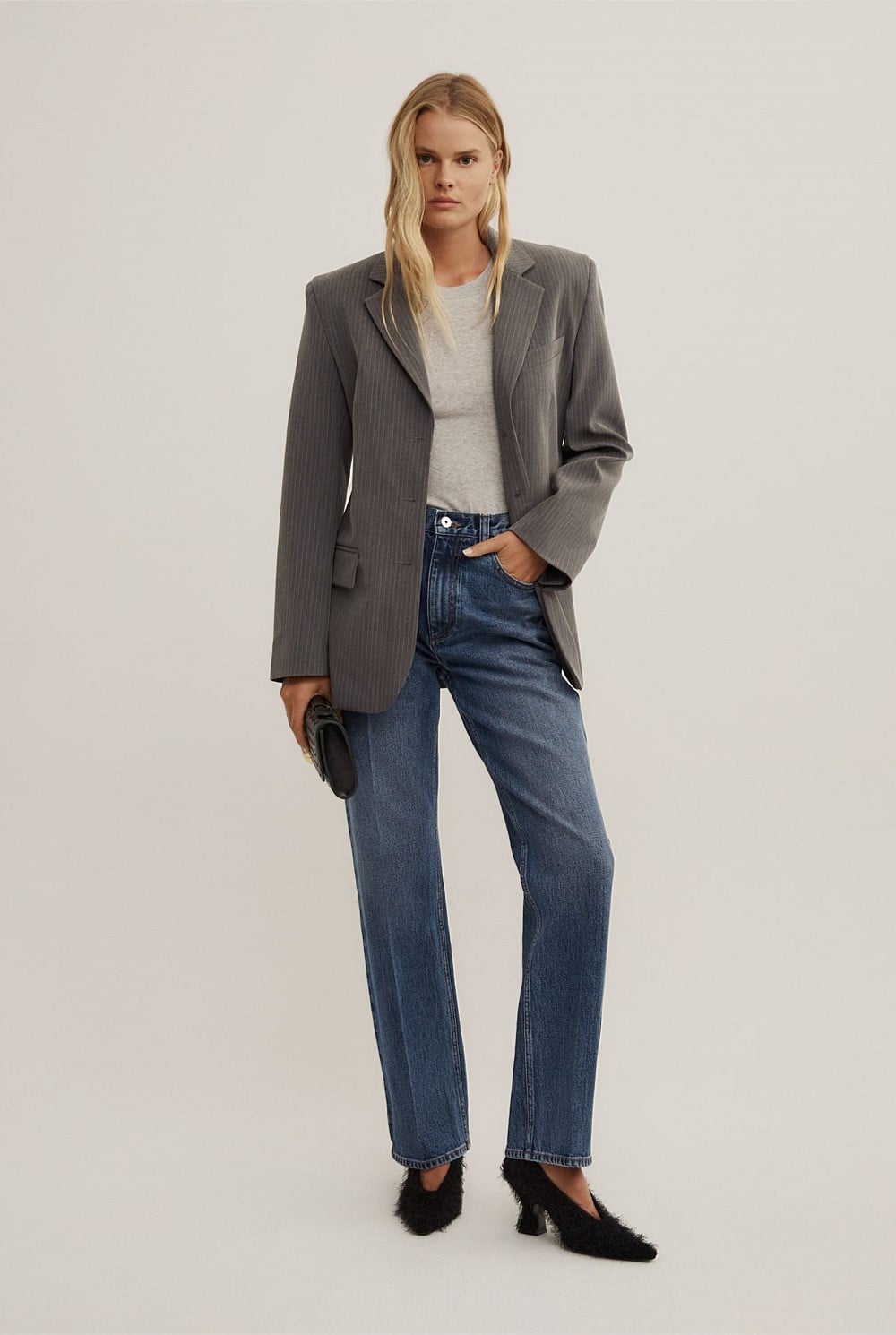 Crease Front Straight Jeans