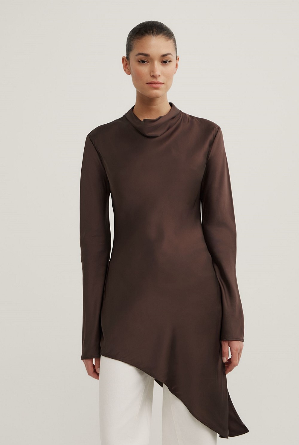 Long Sleeve Asymmetric Tunic Top