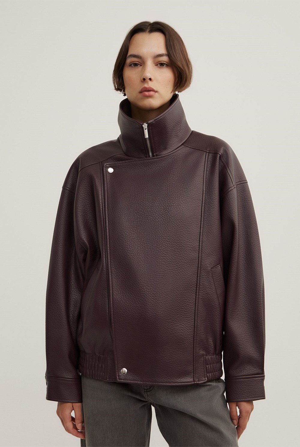 Funnel Neck Bomber Jacket