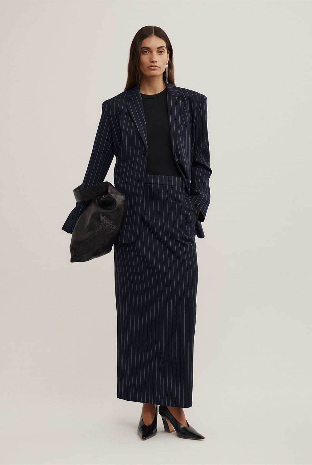 Maxi Pinstripe Skirt