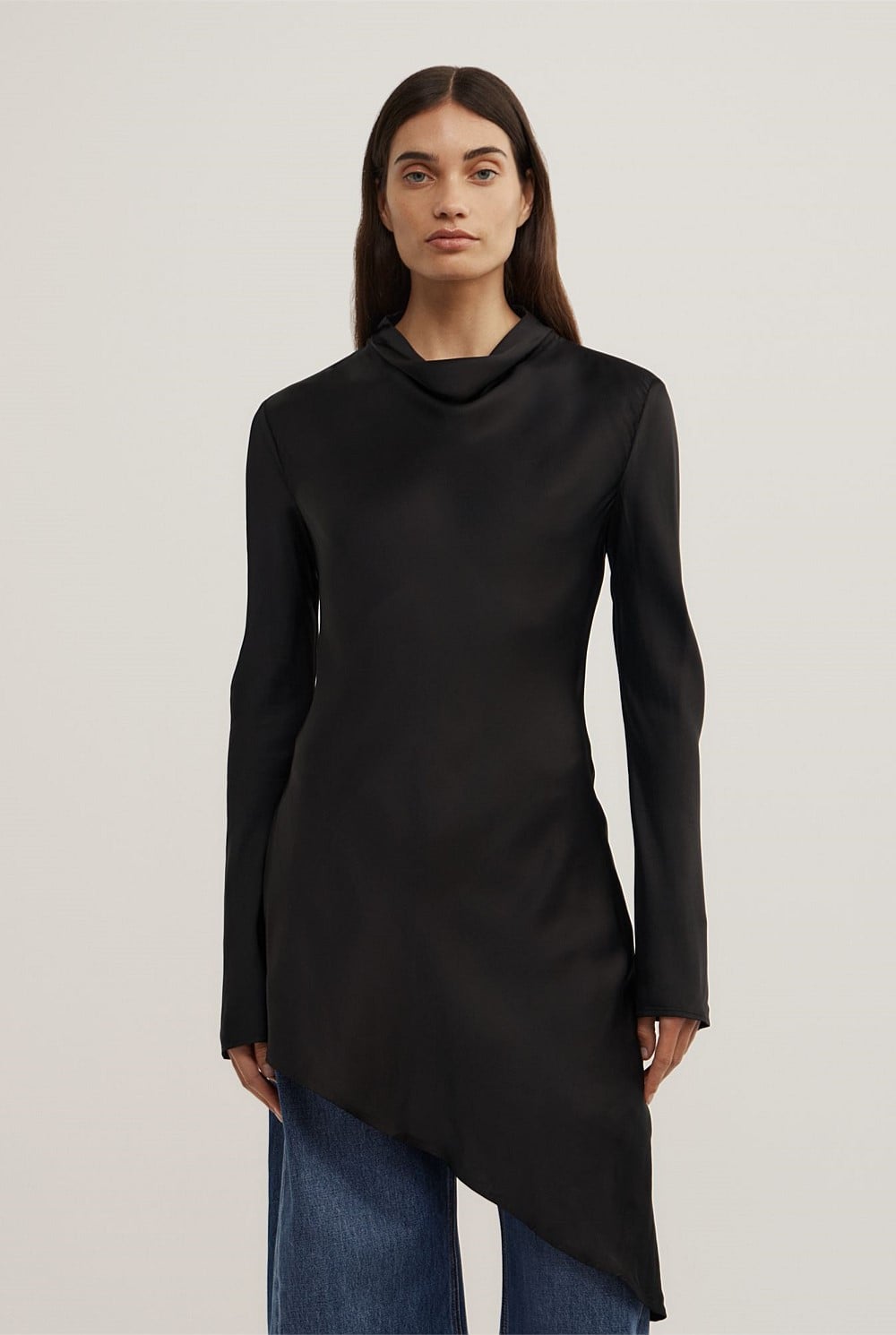 Long Sleeve Asymmetric Tunic Top