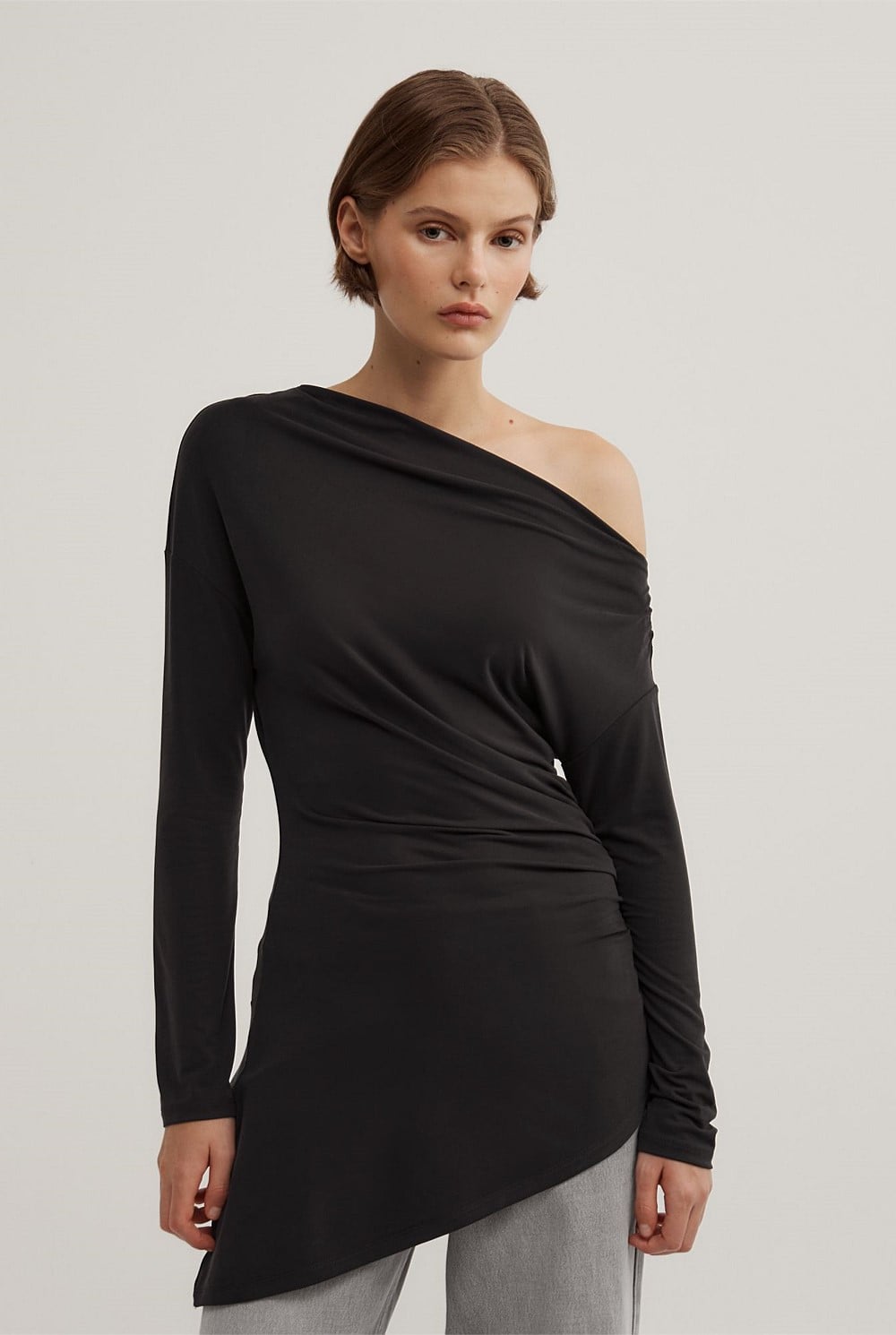 Asymmetric Tunic Long Sleeve Top
