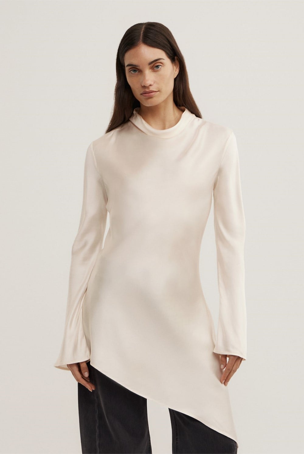Long Sleeve Asymmetric Tunic Top