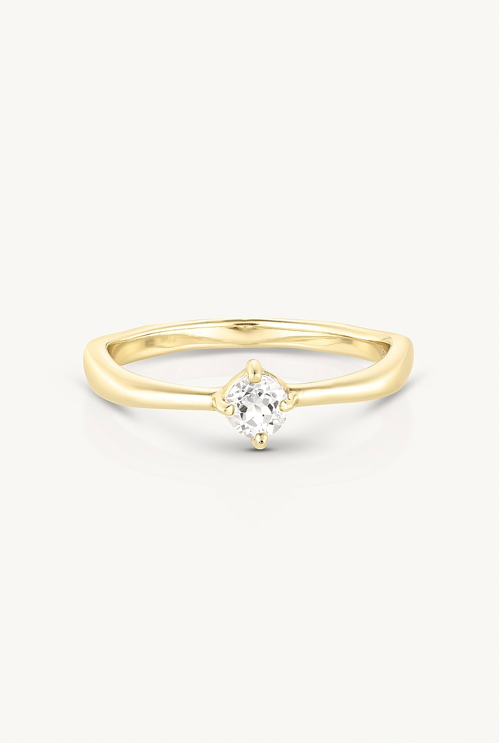 April Topaz Gold Birthstone Ring
