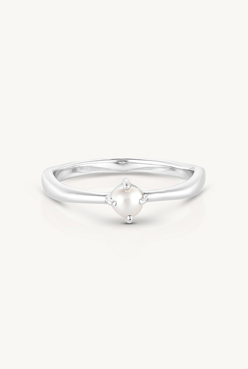 June Pearl Silver Birthstone Ring