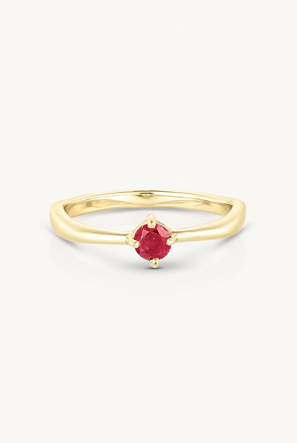 July Ruby Gold Birthstone Ring