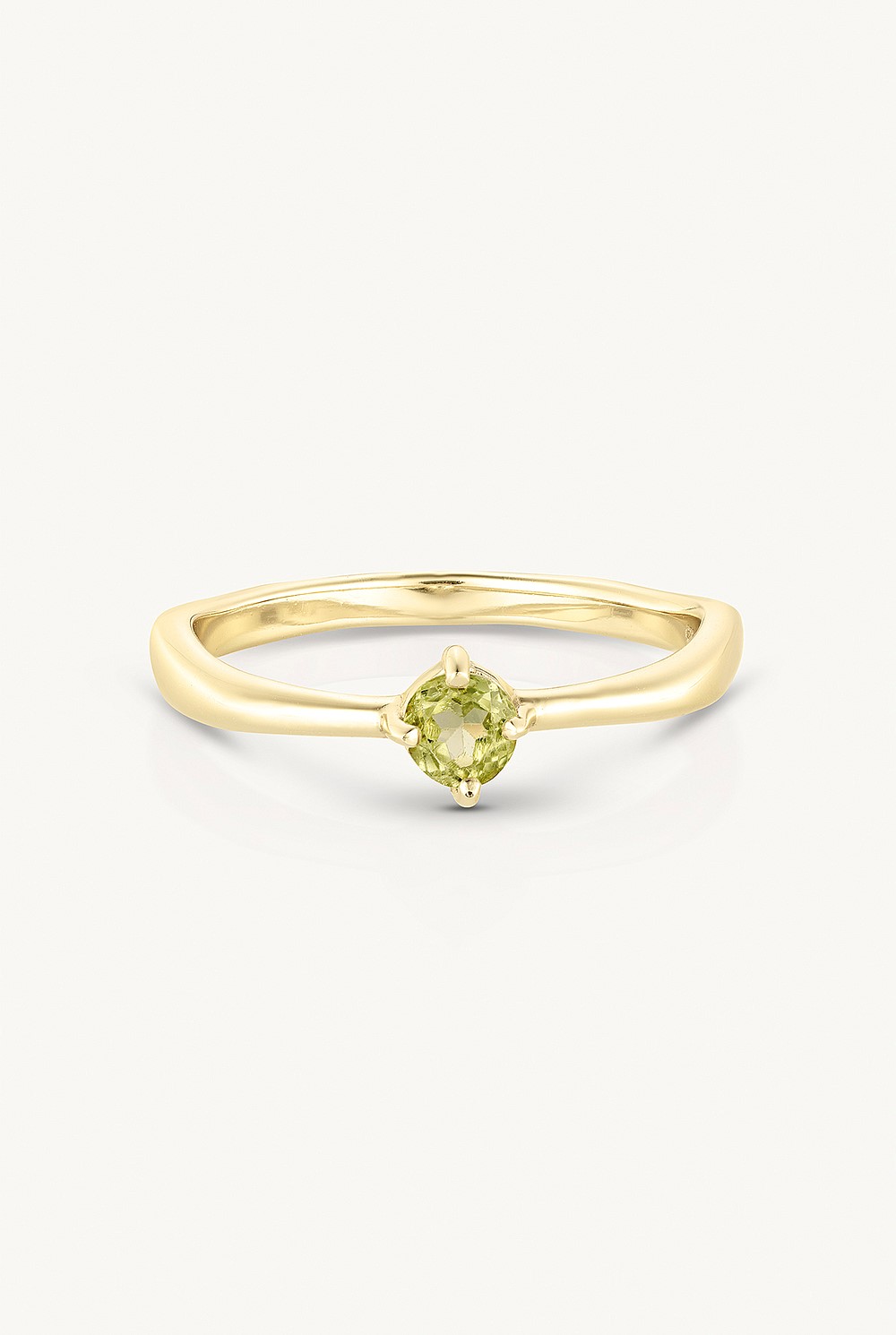 August Peridot Gold Birthstone Ring