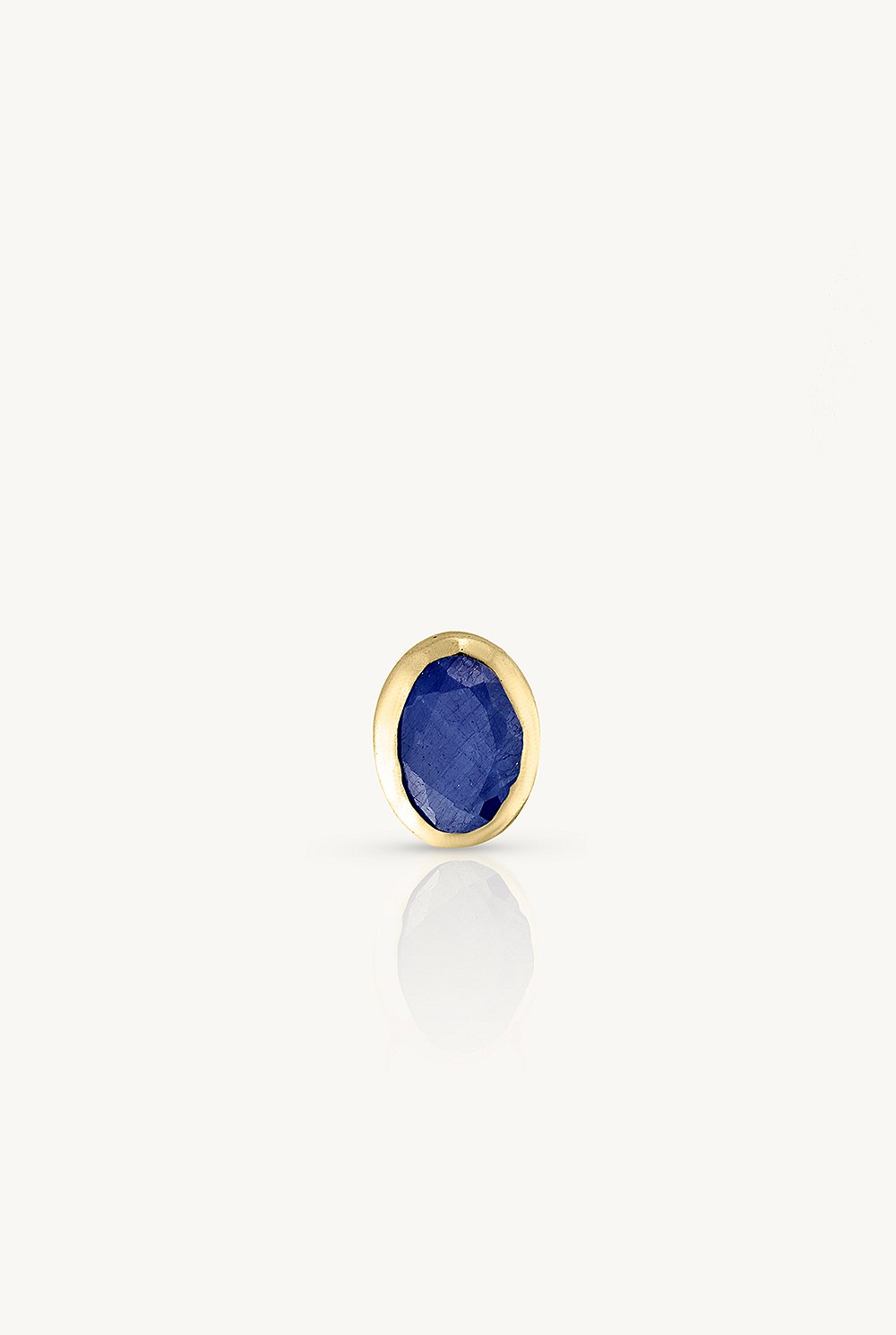 September Sapphire Gold Oval Birthstone Charm