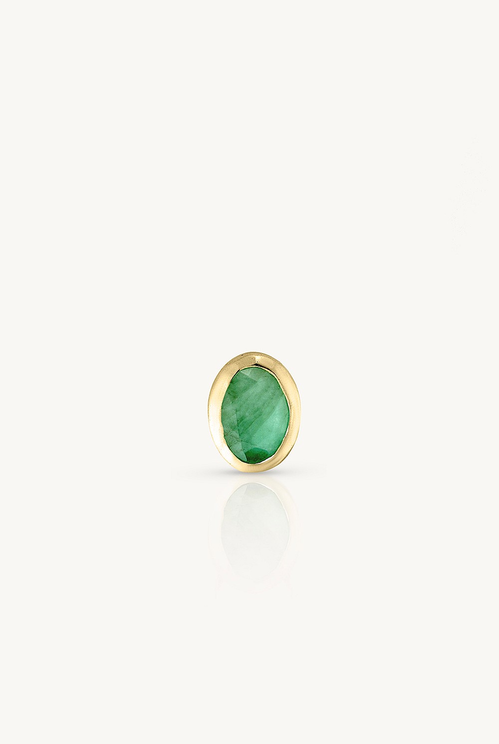 May Emerald Gold Oval Birthstone Charm