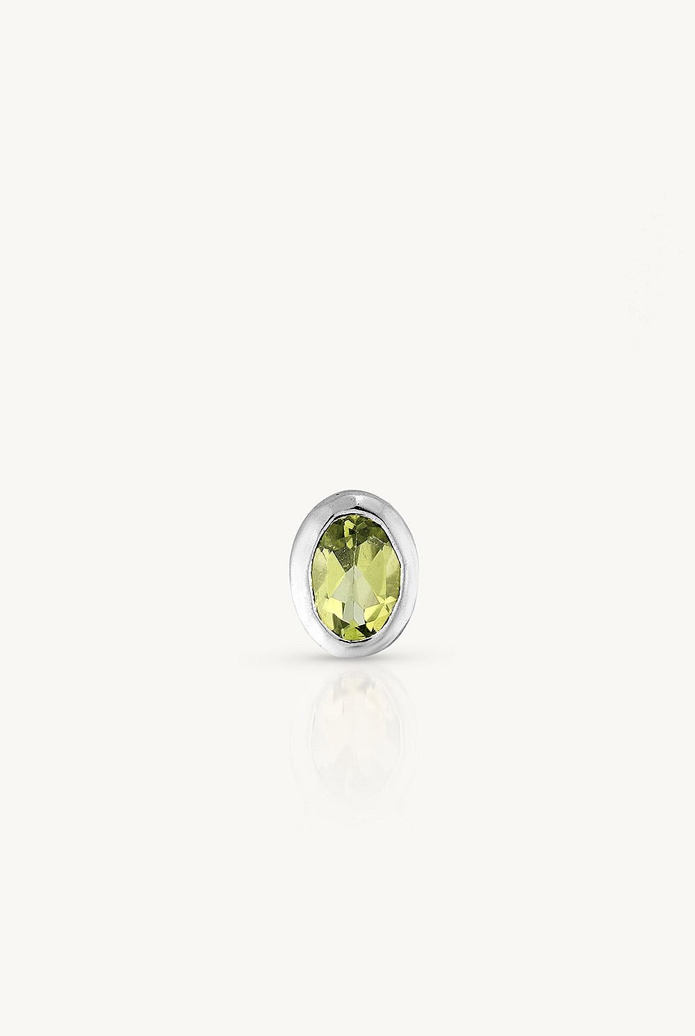 August Peridot Silver Oval Birthstone Charm
