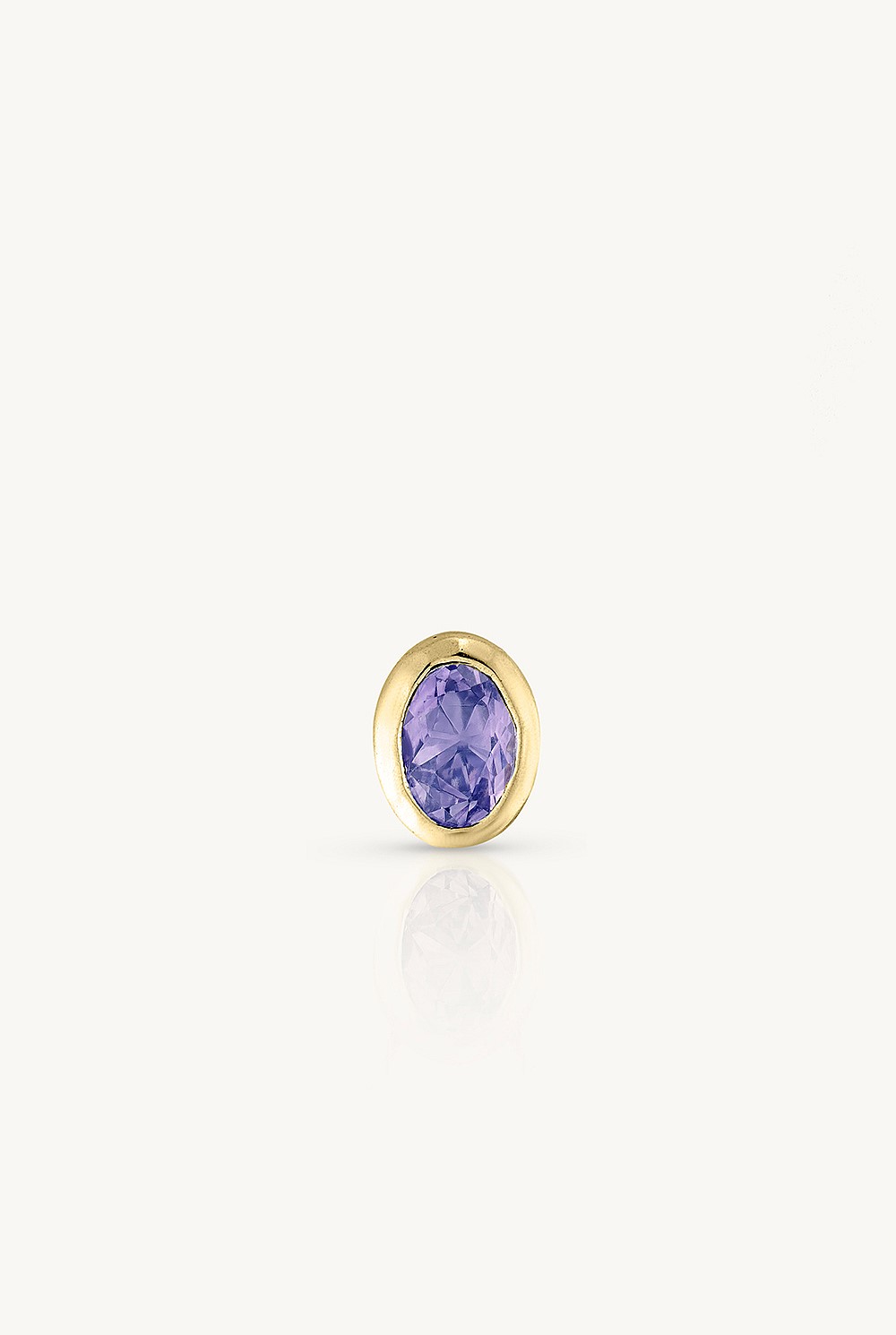 December Tanzanite Gold Oval Birthstone Charm