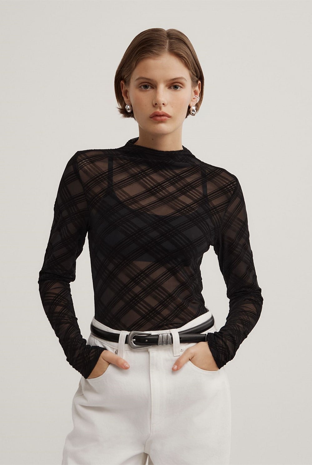Flocked Mesh Top