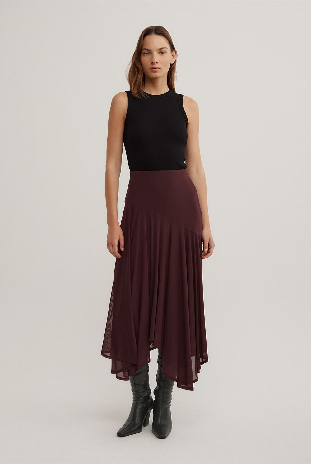 Asymmetric Drape Skirt