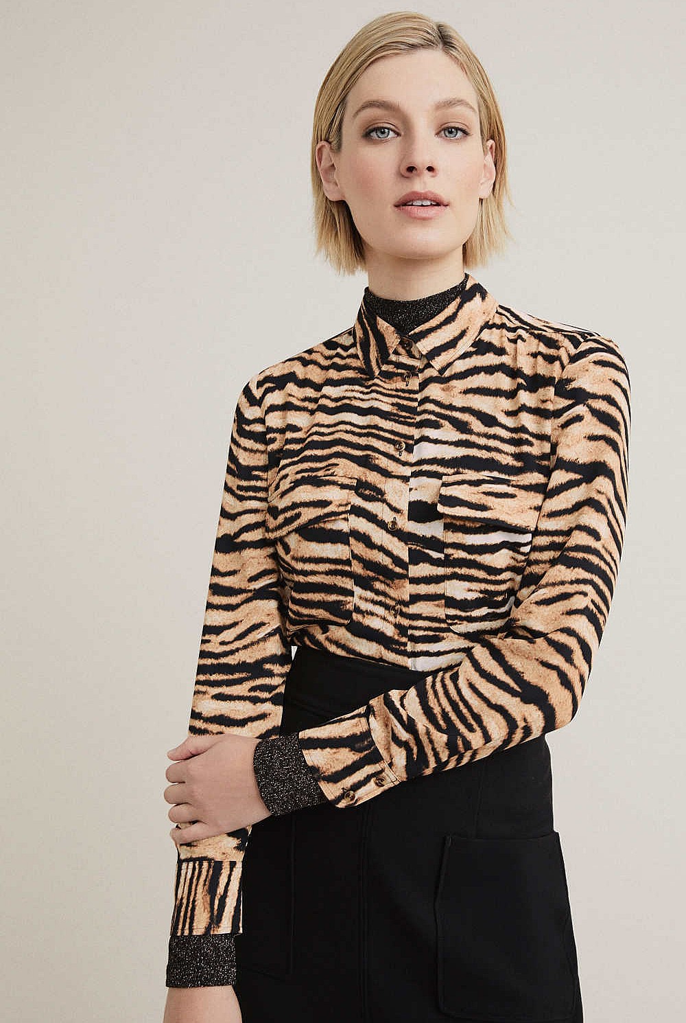 Tiger Print Blouse