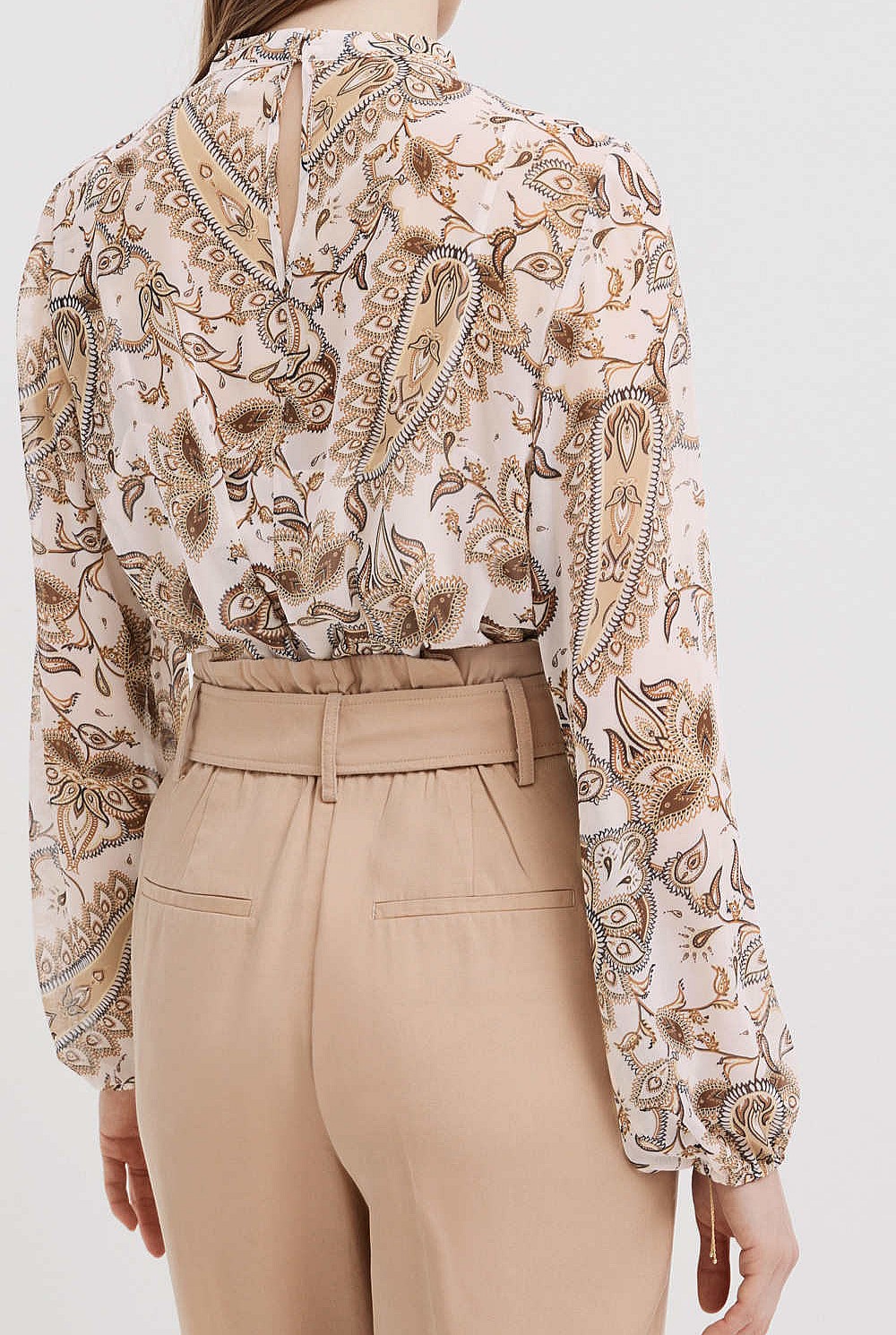 Long Sleeve Pleat Blouse