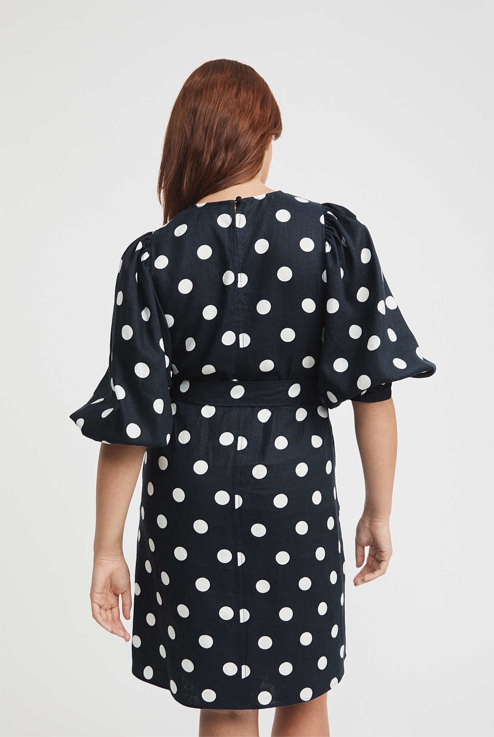 French Linen Spot Print Dress
