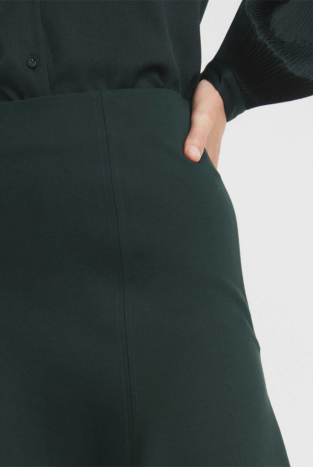 Ponte Seam Detail Mini Skirt