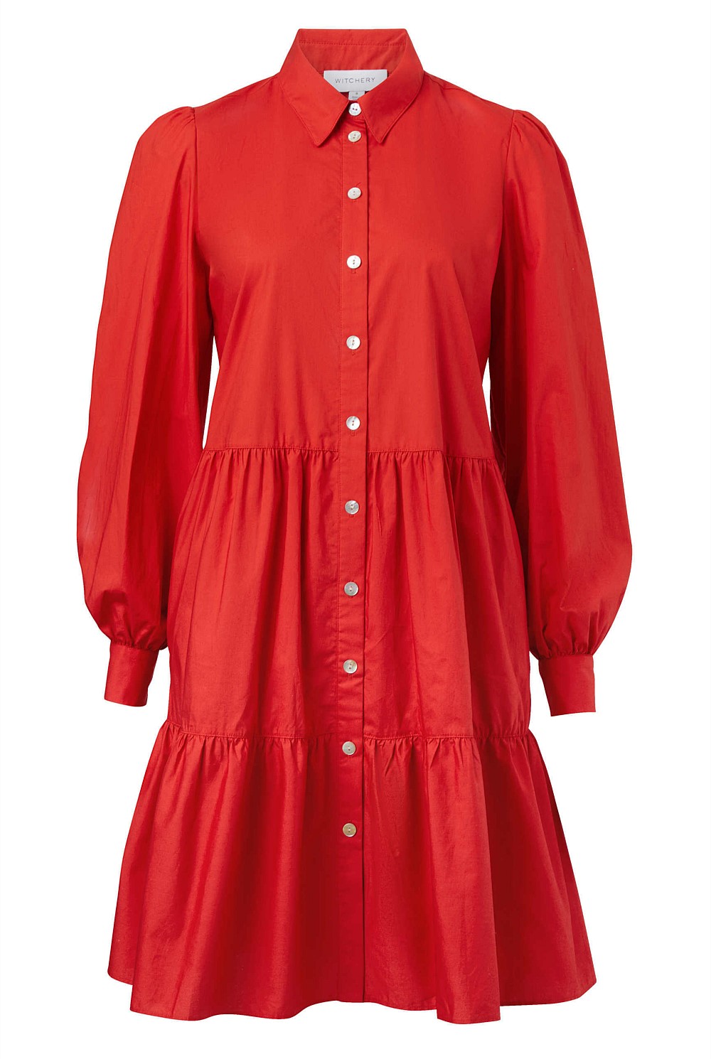 Cotton Poplin Tier Trapeze Dress