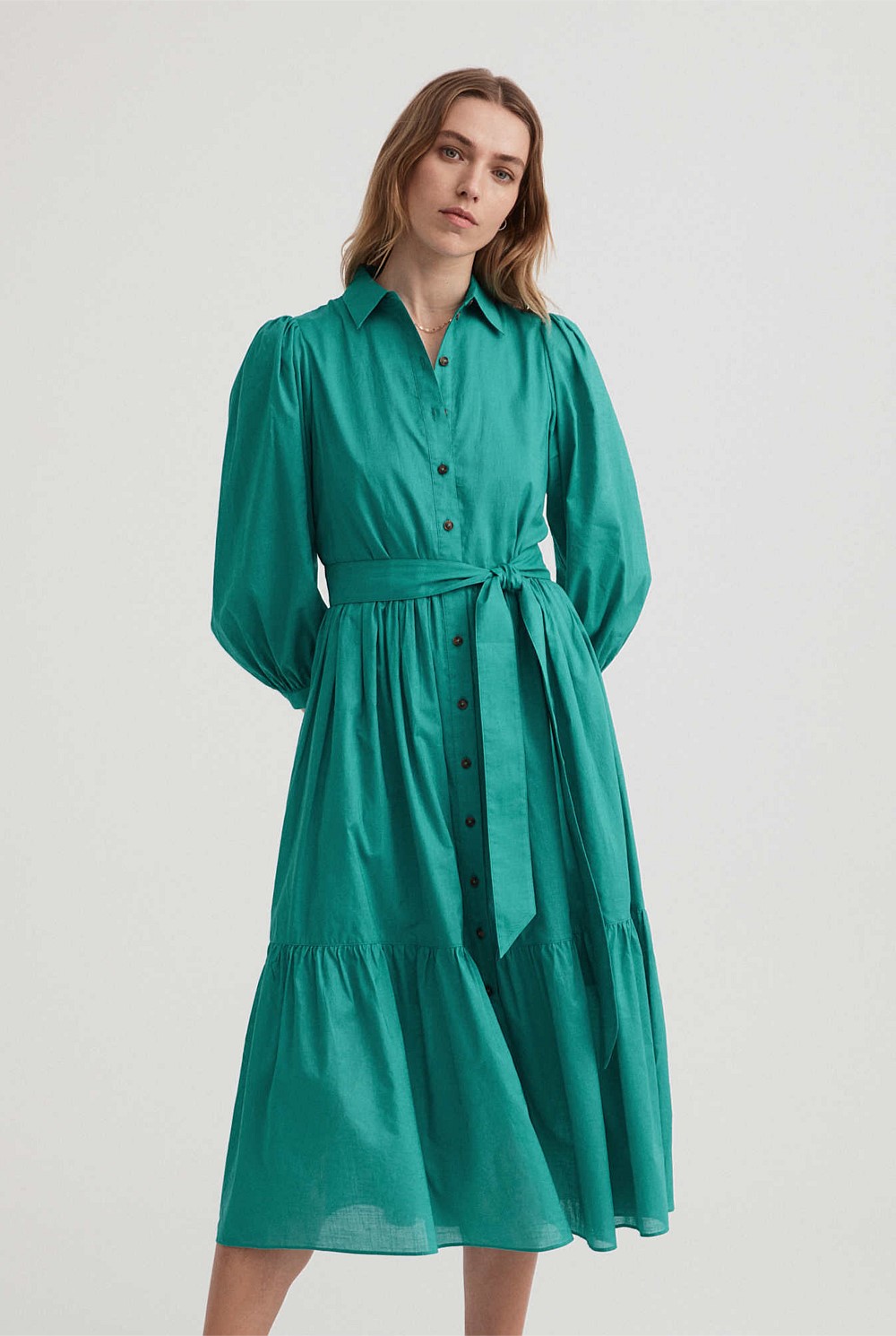 Cotton Voile Tiered Dress