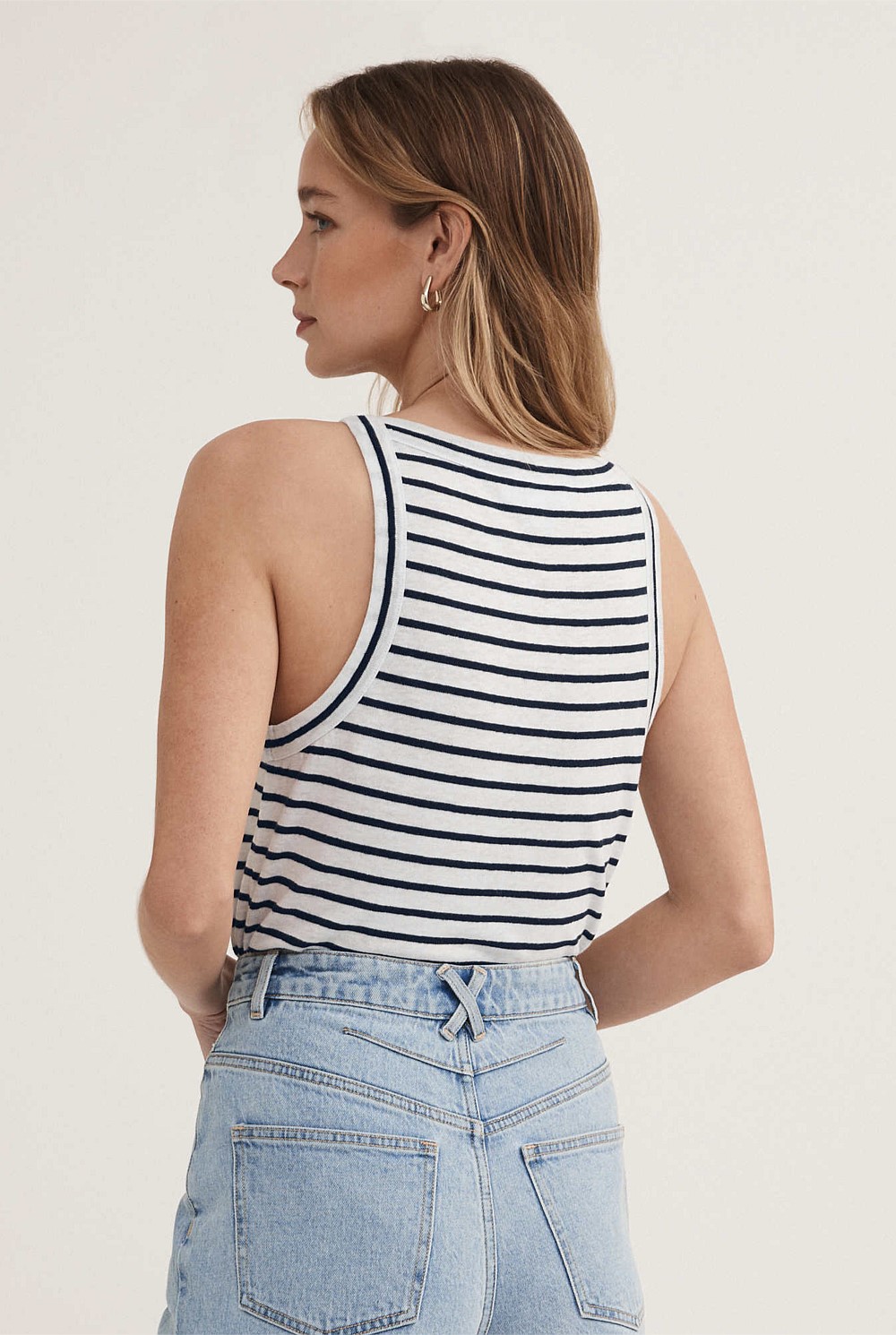 Linen Stripe Bind Tank