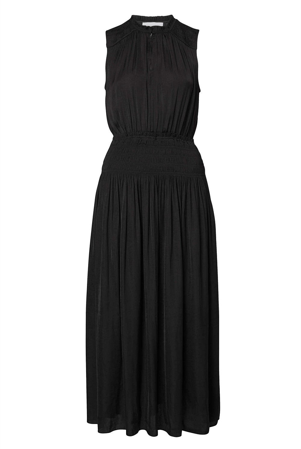 Shirred Waist Midi Dress