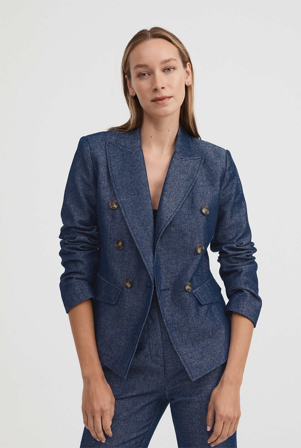 Yarn Dye Double-Breasted Blazer