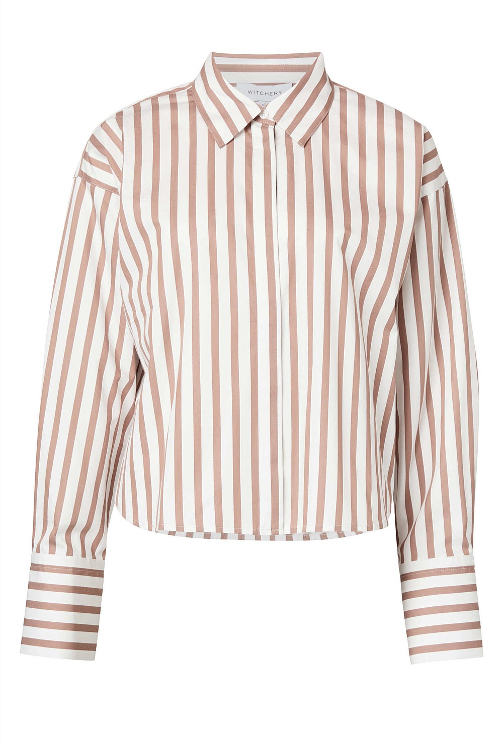 Cotton Stripe Cropped Shirt