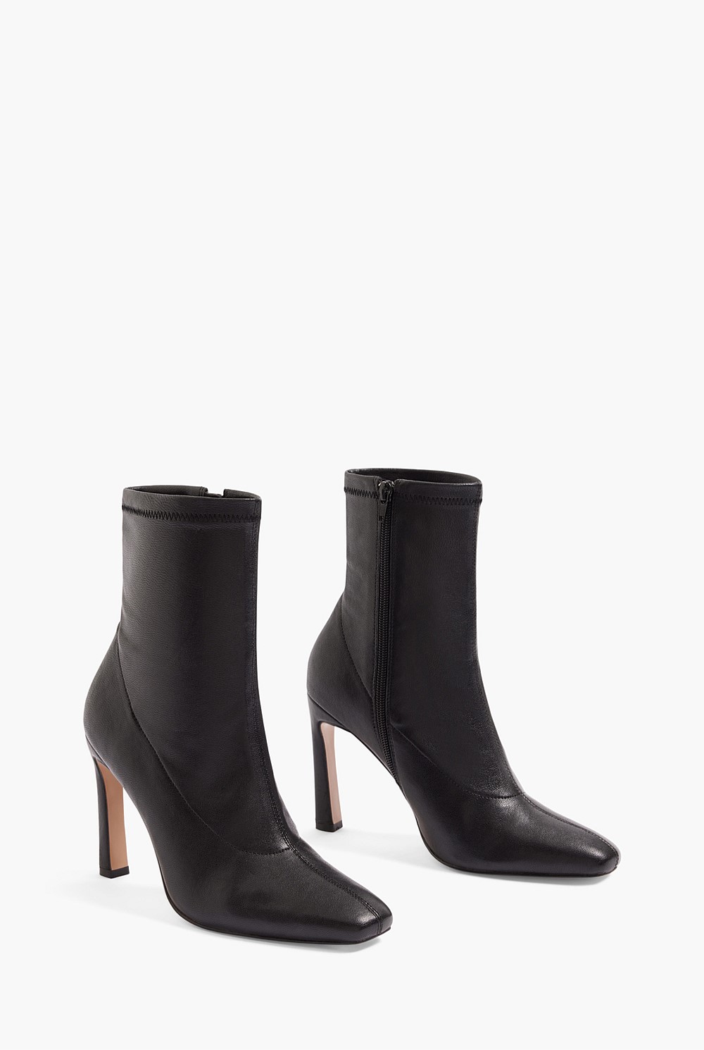High Heel Leather Ankle Boot