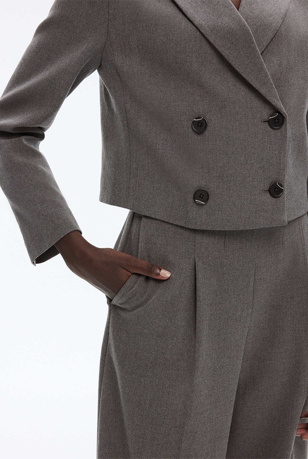 Waist Detail Wide Leg Trouser