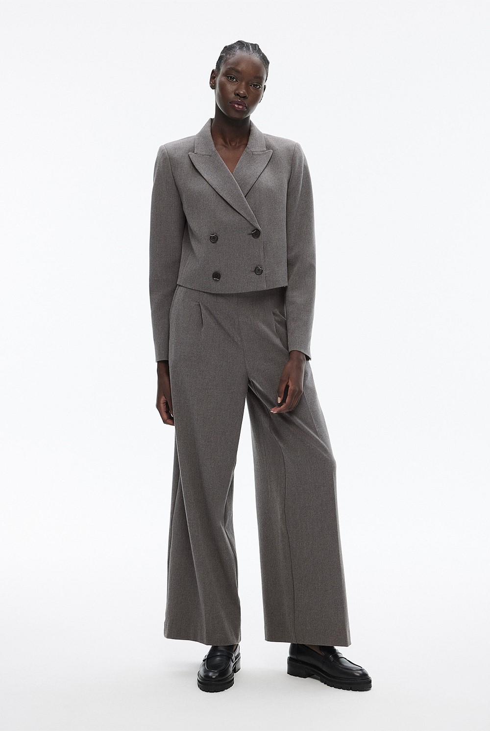 Cropped Double-Breasted Blazer
