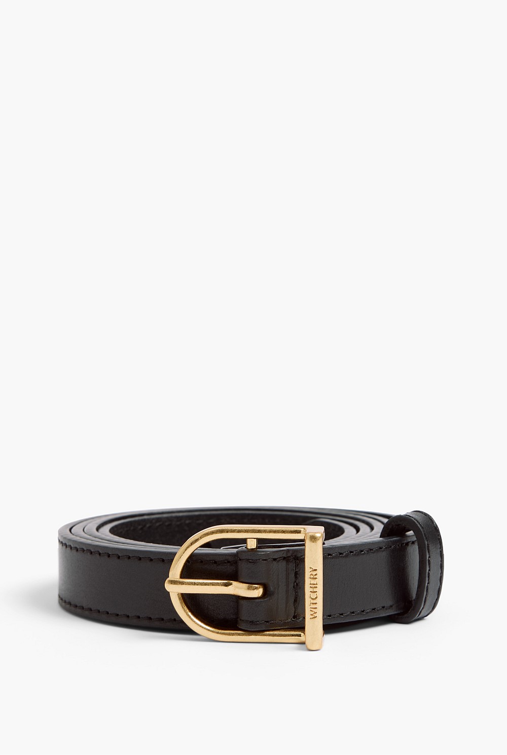 Curved Buckle Slim Belt