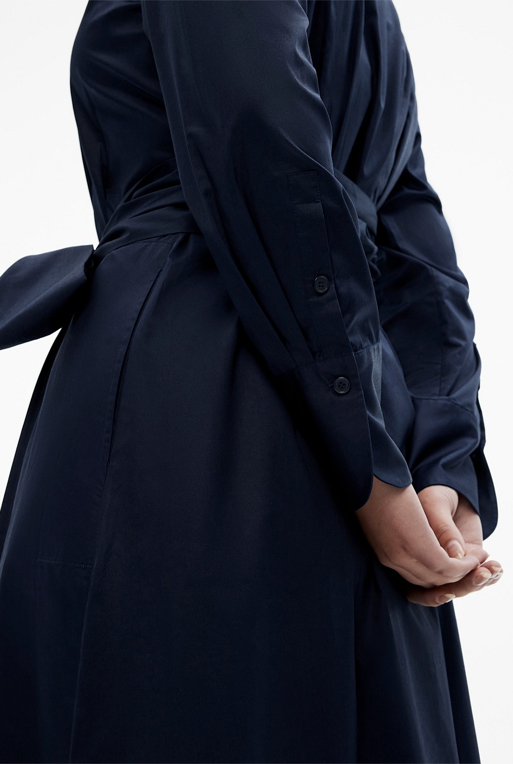 Cotton Sateen Shirt Dress
