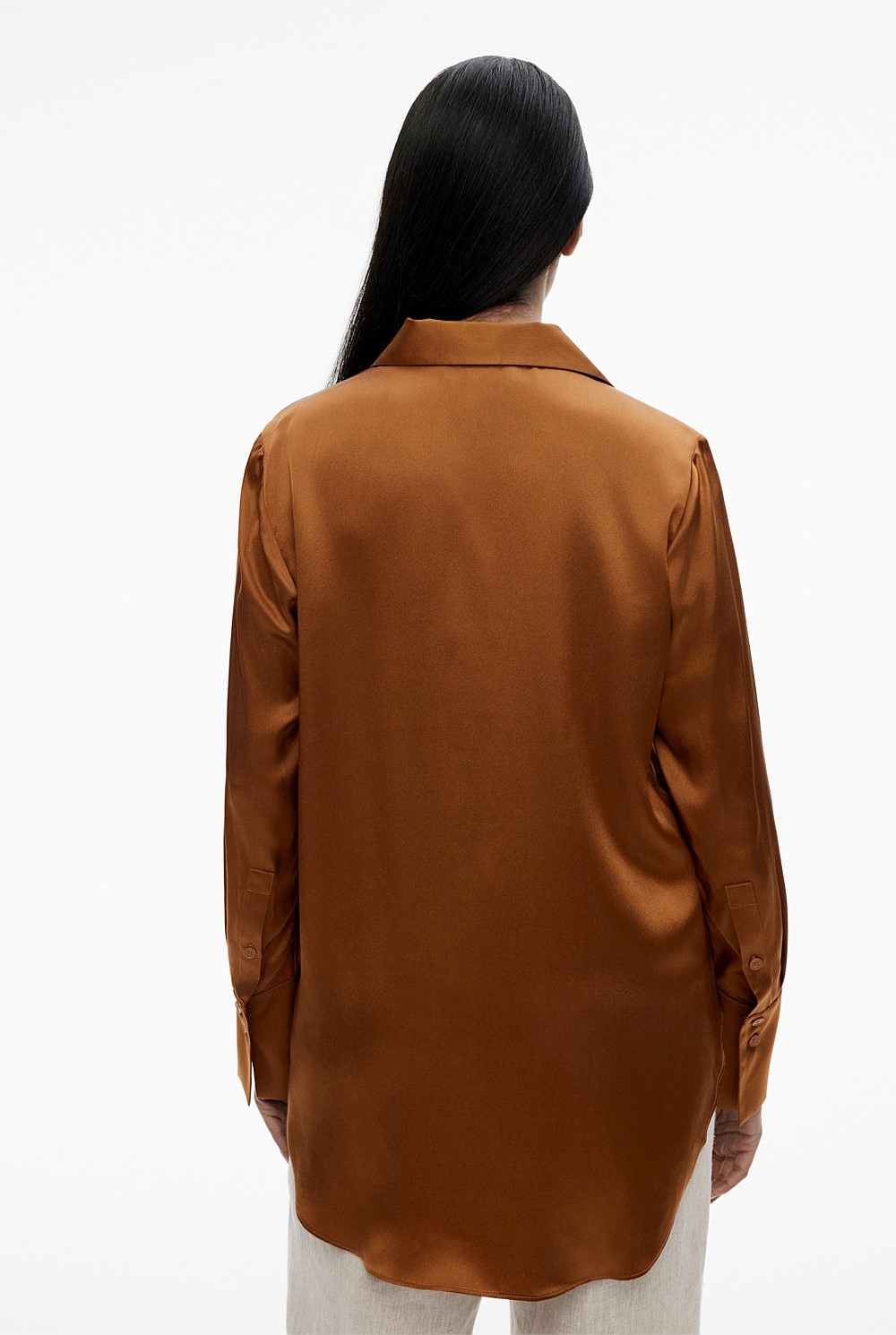 Silk Satin Relaxed Shirt