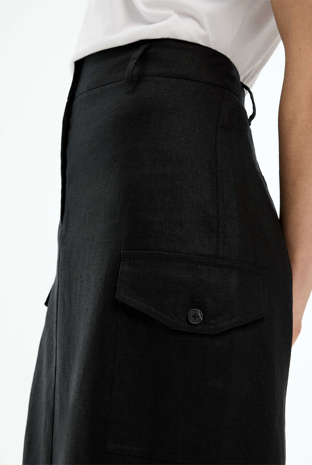 Linen Maxi Utility Skirt