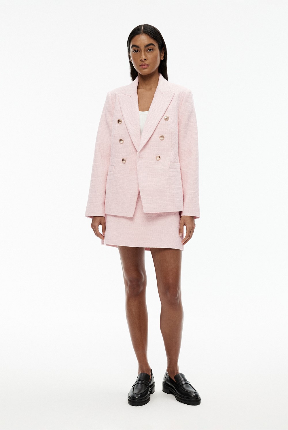 Boucle Double-Breasted Blazer