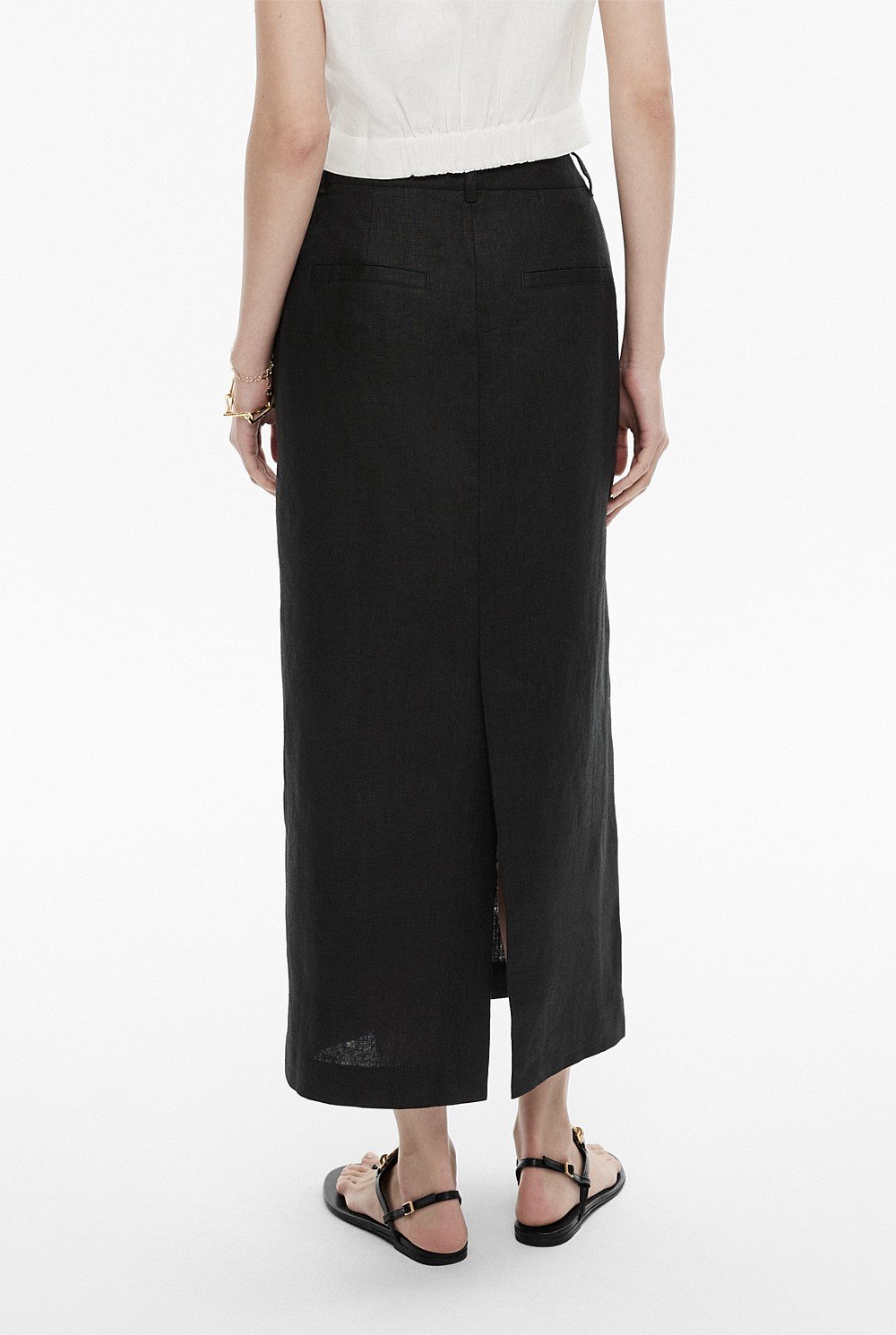 Linen Tailored Maxi Skirt