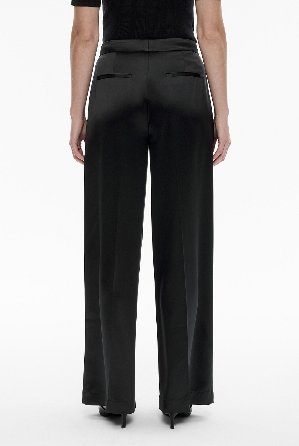 Acetate Blend Full Length Pant