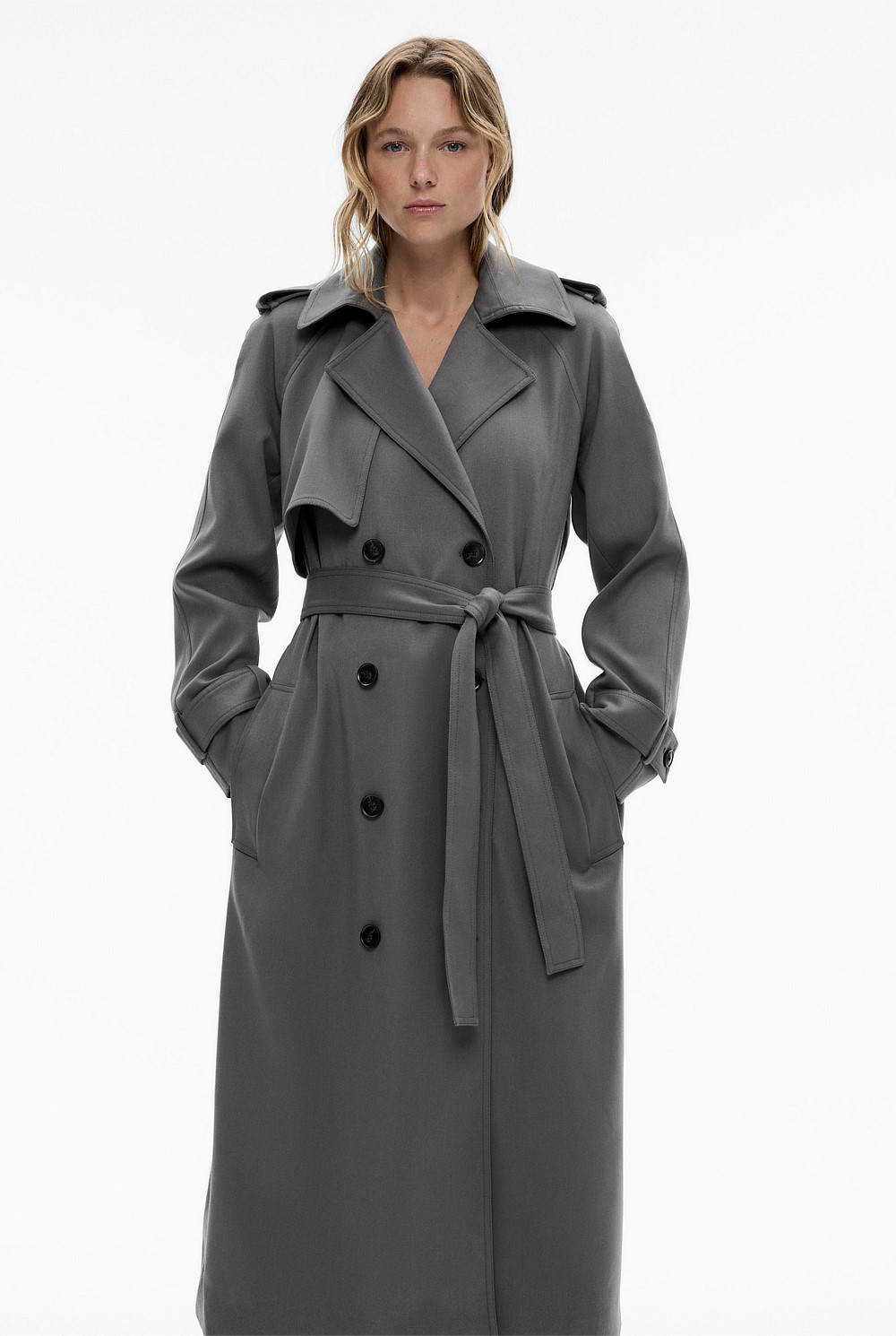 Draped Trench Coat