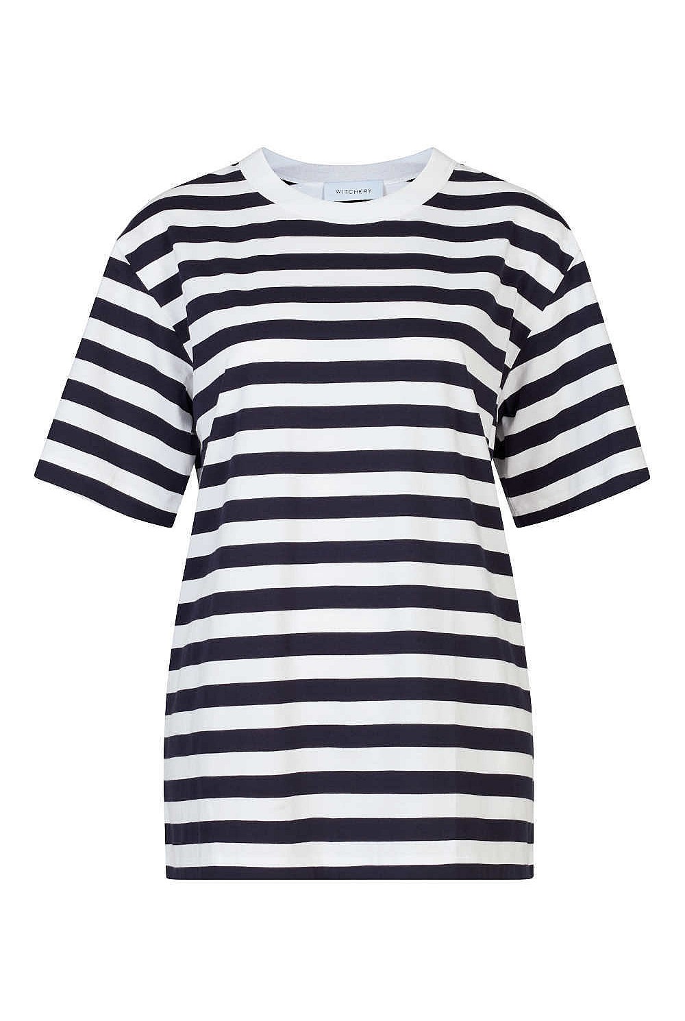 Stripe Cotton Boyfriend Tee