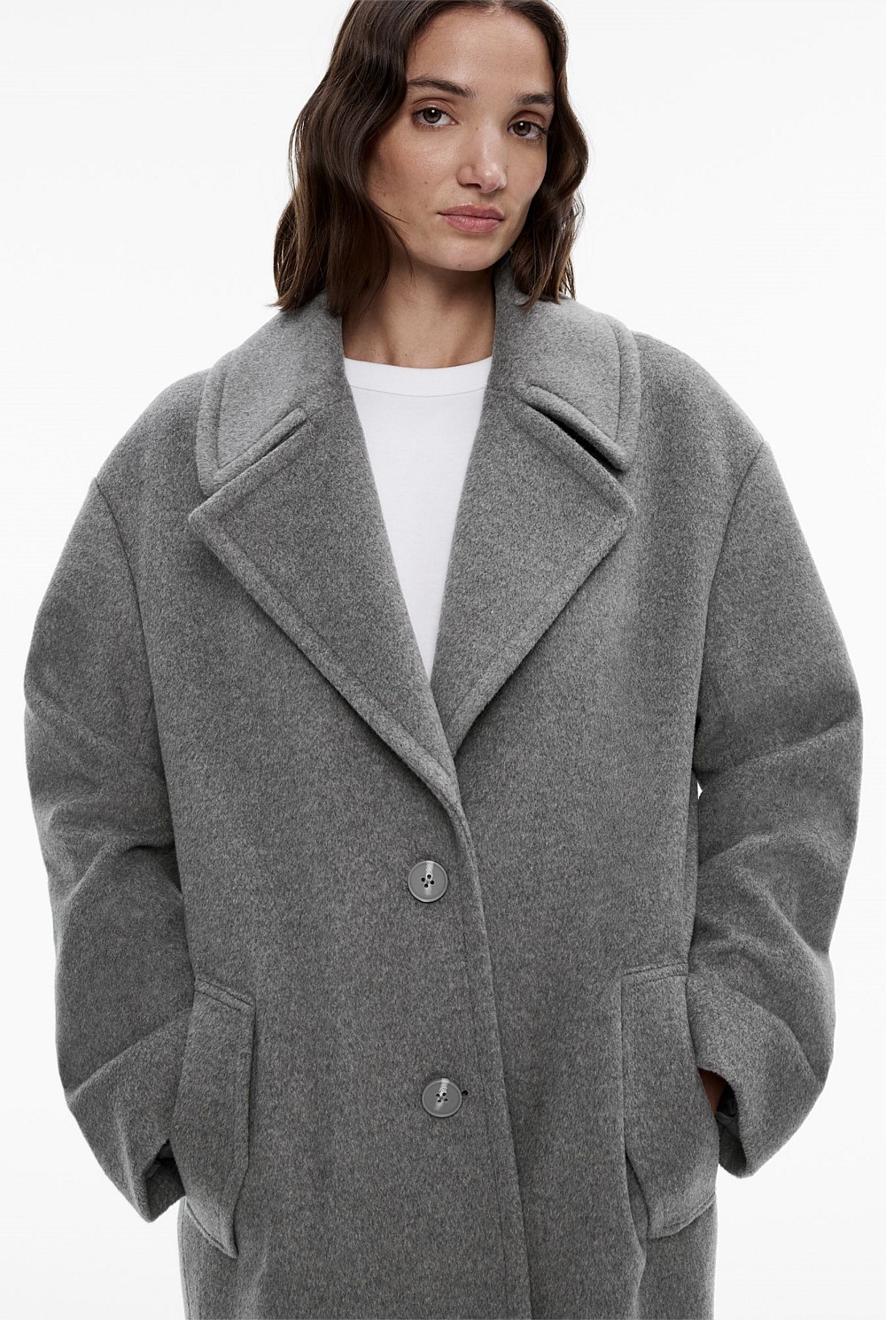 Wool Cashmere Lapel Coat