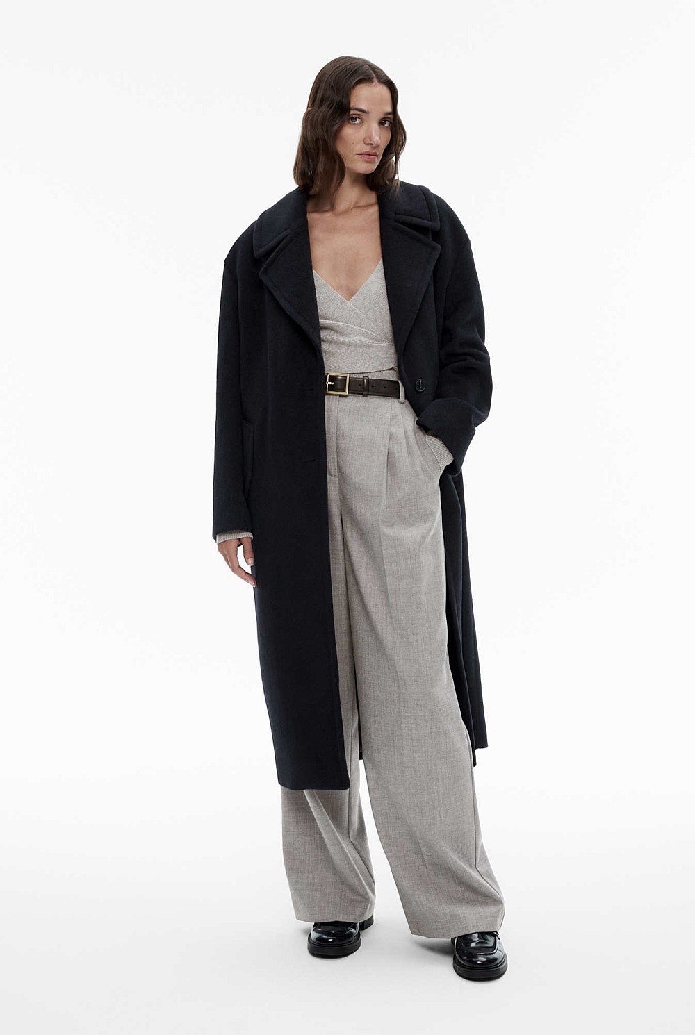 Wool Cashmere Lapel Coat