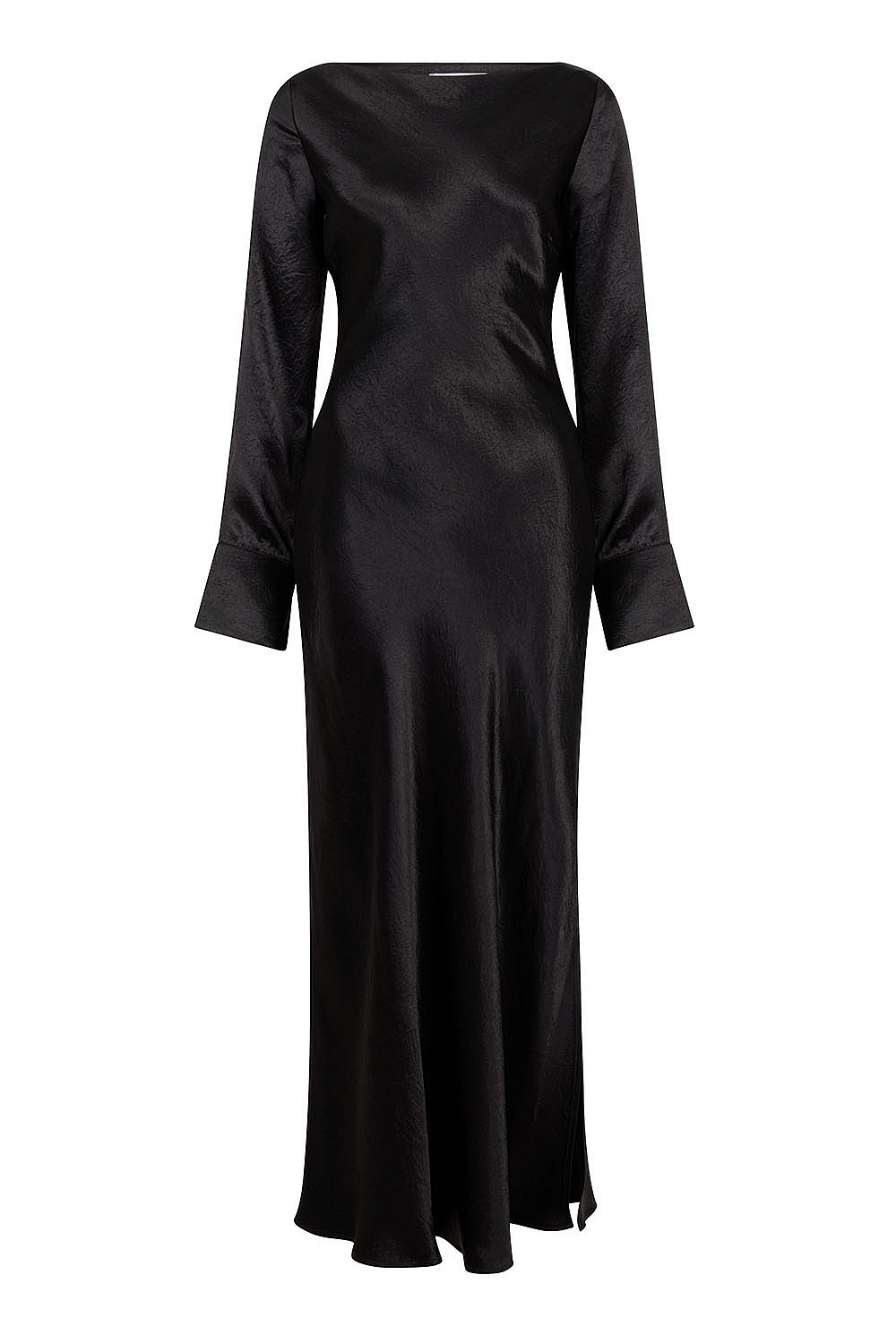 Acetate Long Sleeve Midi Dress