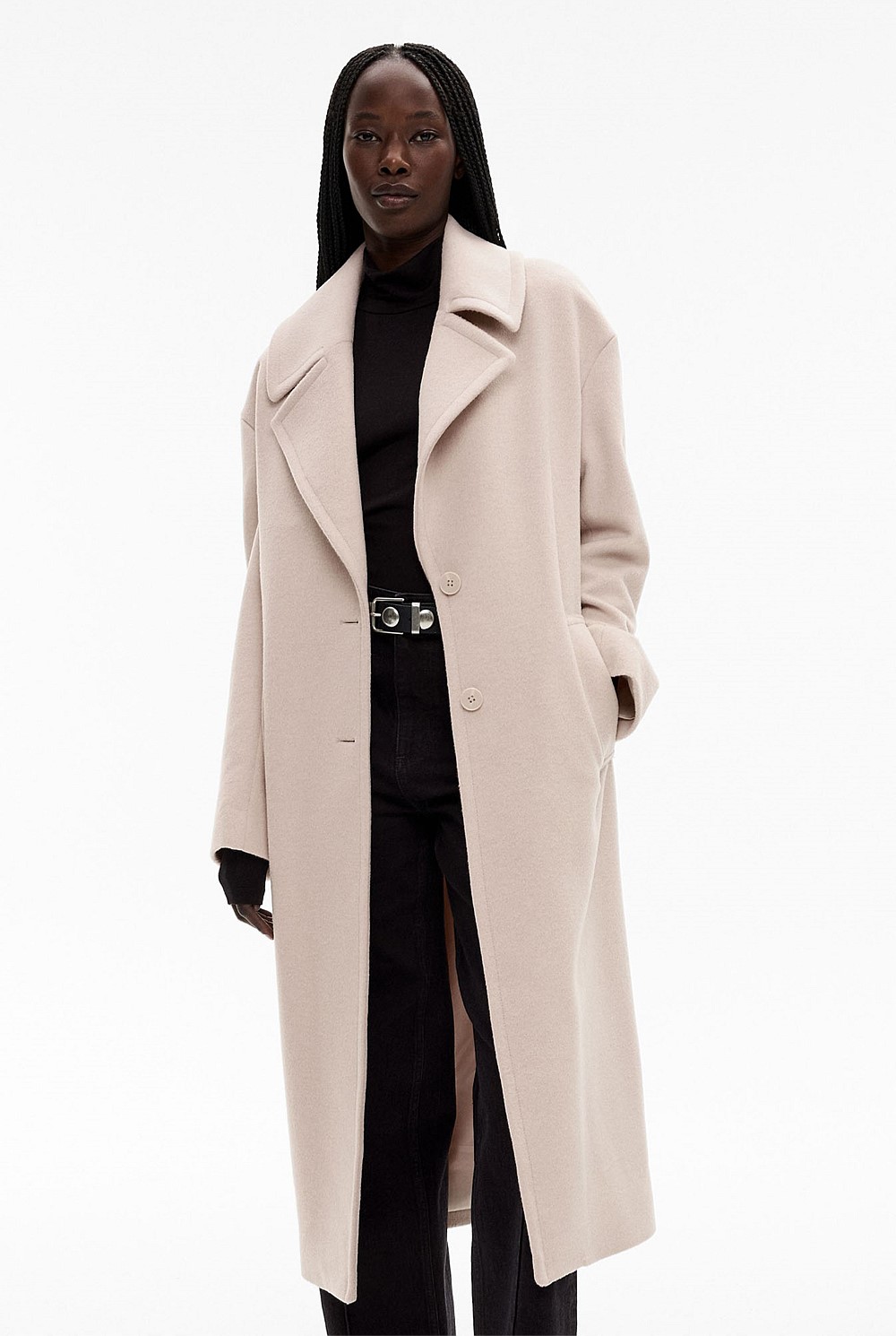 Wool Cashmere Lapel Coat